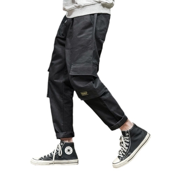 Muške radne hlače ravnog kroja, 99% pamuk, srednji pojas, višestruke džepove