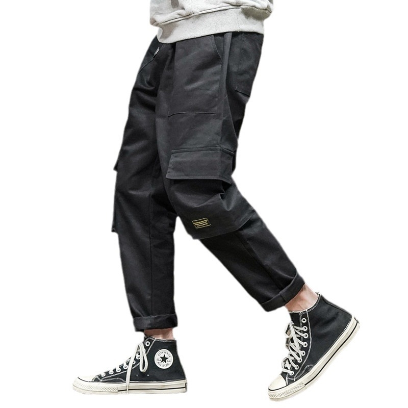 Muške radne hlače ravnog kroja, 99% pamuk, srednji pojas, višestruke džepove