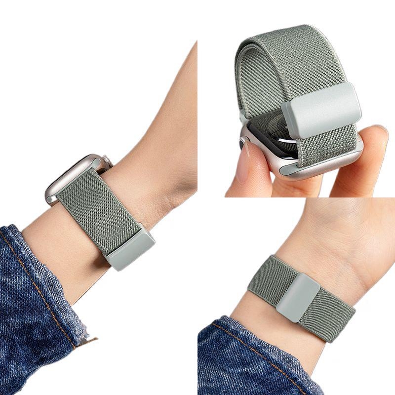 Curea Apple Watch, țesătură din nailon, închizător magnetic din plastic S67, textură moale