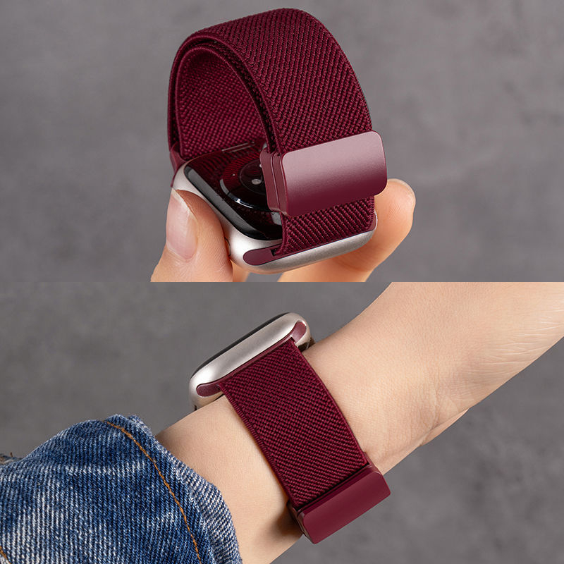 Curea Apple Watch, țesătură din nailon, închizător magnetic din plastic S67, textură moale