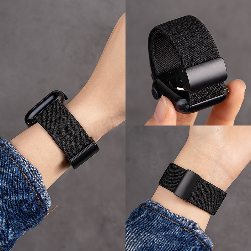 Curea Apple Watch, țesătură din nailon, închizător magnetic din plastic S67, textură moale