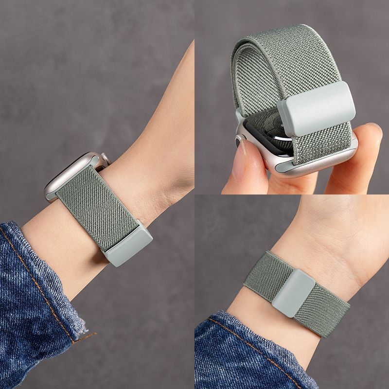 Curea Apple Watch, țesătură din nailon, închizător magnetic din plastic S67, textură moale