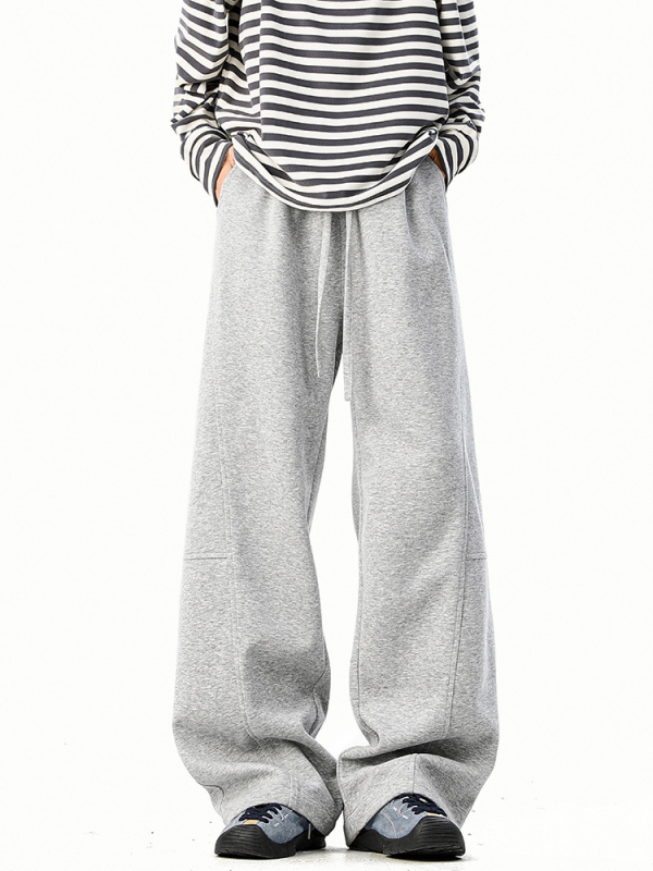 Hlače za trening širokog kroja, američki retro stil, srednji pojas, s remenom, kopčanjem na vrpicu, poliester smjesa