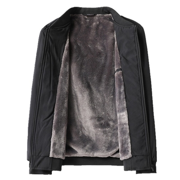 Meeste talvejakk V-kaelusega, fleece vooder, lukuga taskud, eesmine lukustuv luk, 100% polüester