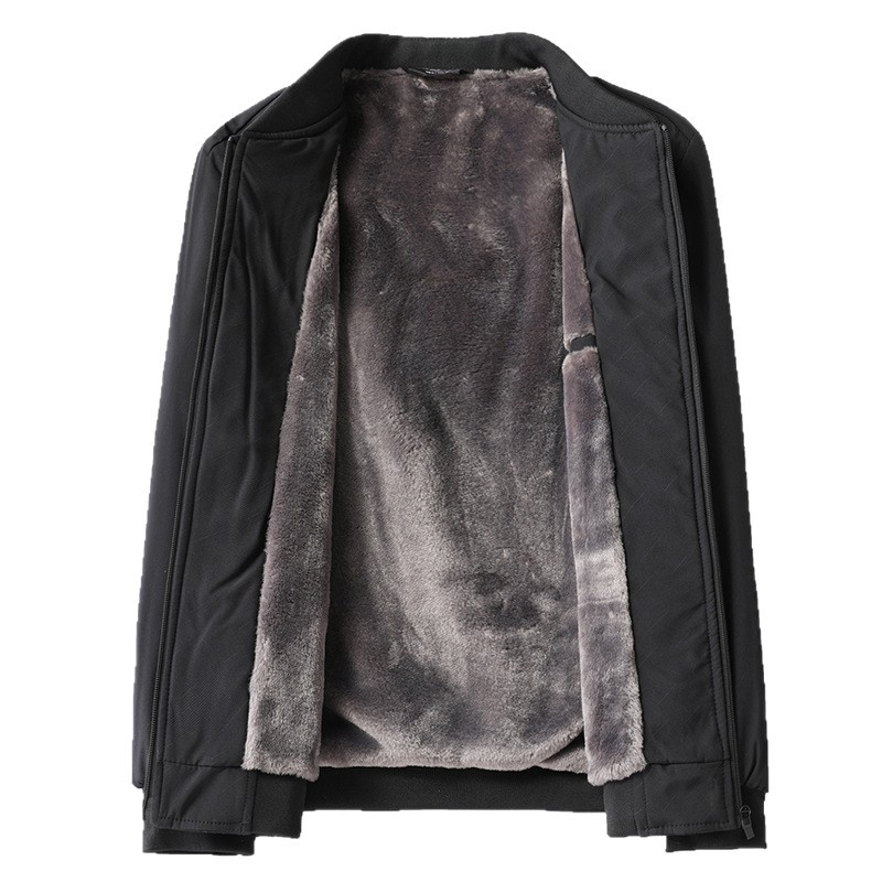 Meeste talvejakk V-kaelusega, fleece vooder, lukuga taskud, eesmine lukustuv luk, 100% polüester