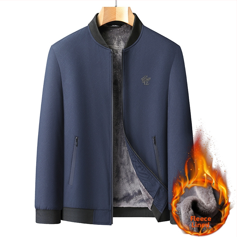 Meeste talvejakk V-kaelusega, fleece vooder, lukuga taskud, eesmine lukustuv luk, 100% polüester