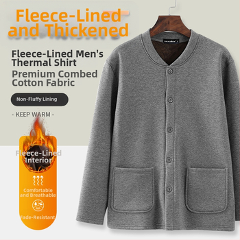 Meeste fleece-kihiga kardigan talveks, V-kaeluse, pikad varrukad, ühe reali nupud, kolmes mõõtmes taskud