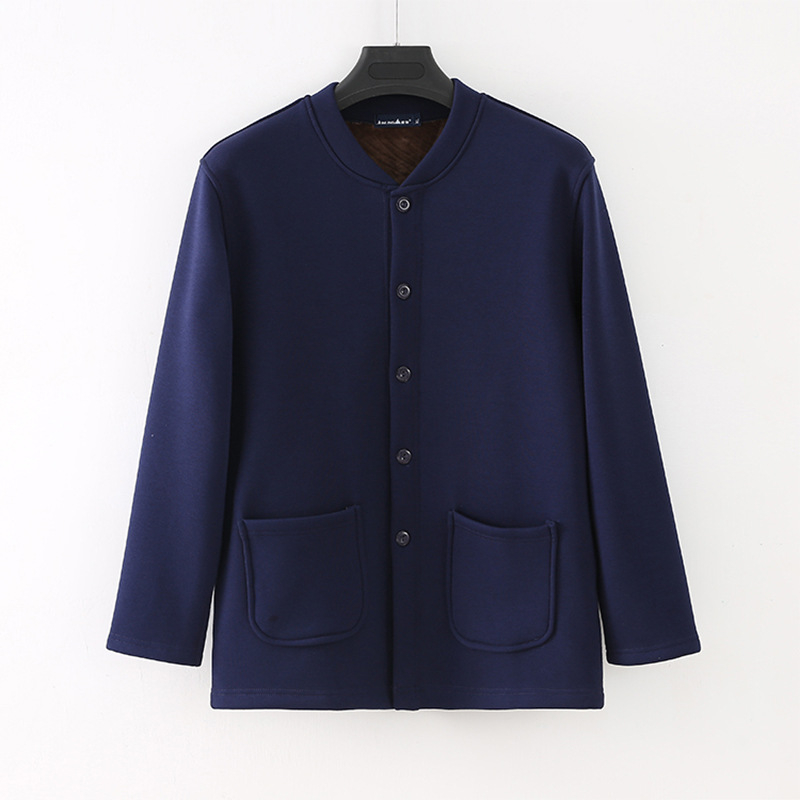 Meeste fleece-kihiga kardigan talveks, V-kaeluse, pikad varrukad, ühe reali nupud, kolmes mõõtmes taskud