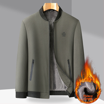 Pánska outdoor bunda s fleecovou podšívkou, s V-golierom, dlhé rukávy, vrecká na zips