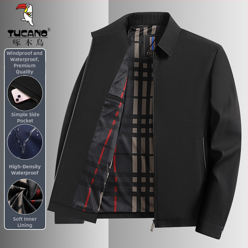 Woodpecker 2025 Kevadine välisjope lappekraeaga, pikkade varrukatega, tõmblukuga, vaba lõikega