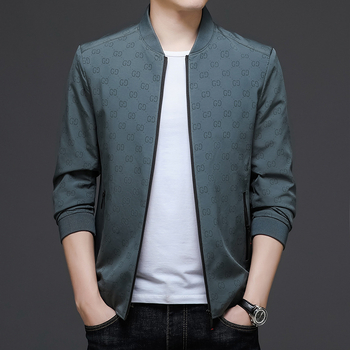 Muška lagana jakna s stojećim ovratnikom, zip zatvarač, uski kroj, bočni džepovi, za proljeće i jesen