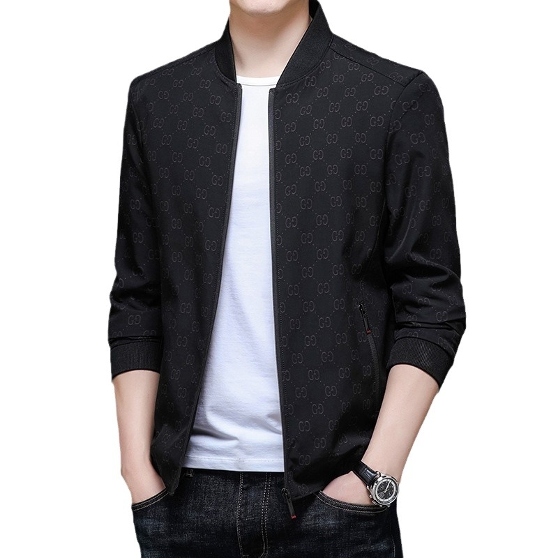 Muška lagana jakna s stojećim ovratnikom, zip zatvarač, uski kroj, bočni džepovi, za proljeće i jesen