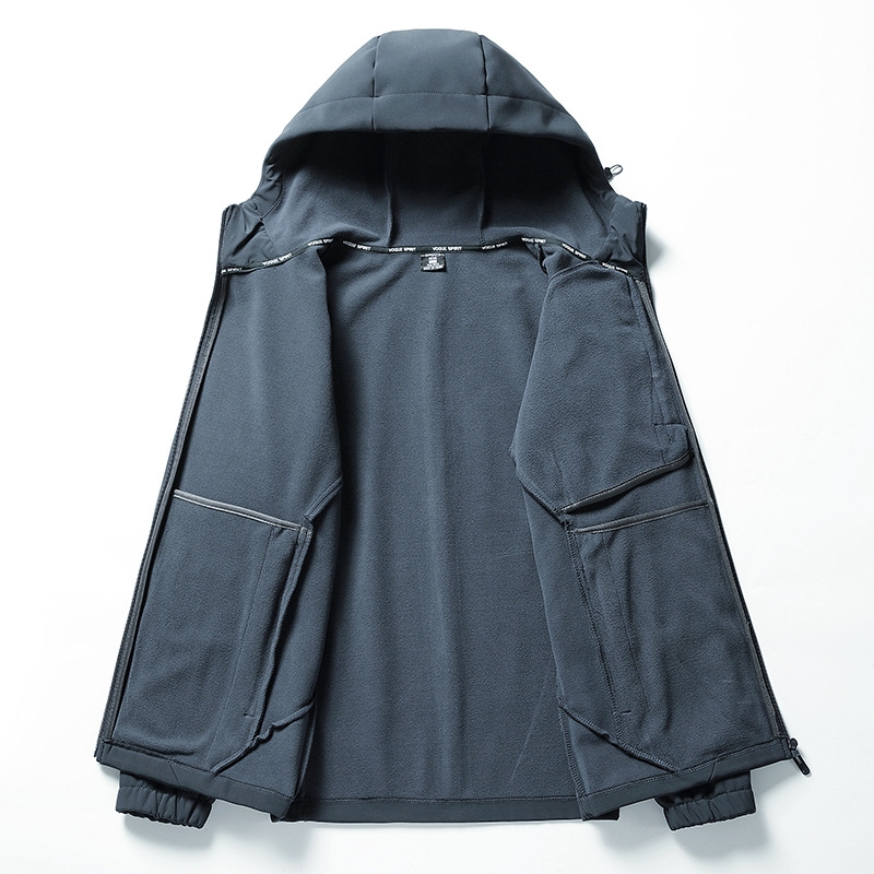 Muška Soft Shell jakna s flecom, kapuljačom, zatvaračem, poliesterom, izdržljiva
