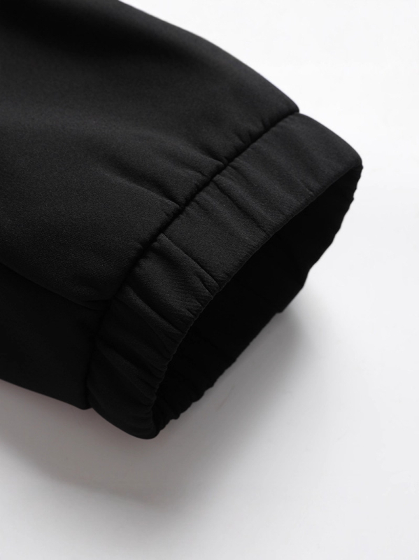 Meeste talvepolüesterjakk lapelliga, pikkade varrukatega ja eesmine tõmblukk