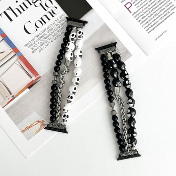 Λουρί Apple Watch με σχέδιο κρανίου για το Χάλογουιν, συμβατό με Apple Watch SE, Μάρκα: FOLUXE, Υλικό: 107472, Στυλ: Μοντέρνο