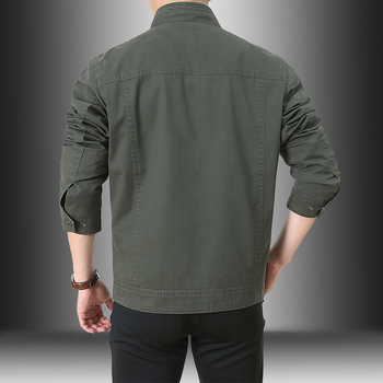 Muška jakna od 95% pamuka, slobodan kroj, stojeći ovratnik, zip zatvarač, za proljeće i jesen