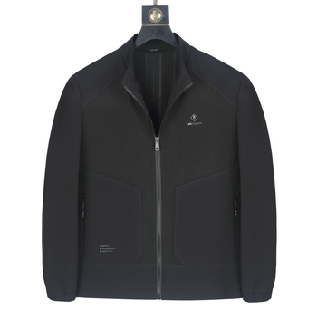 Muška jakna sa stajnim ovratnikom, zipom, prilagođeni kroj, vanjski materijal od najlonske smjese.