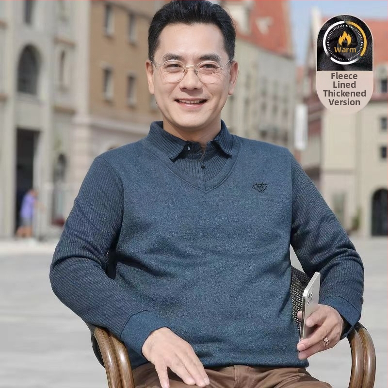 Meeste talvesvillane kampsun fleece vooderdusega, tavapärane lõige, pikad varrukad, ümmarguse kaelusega, ühe realine kinnitamine, 100% polüester.