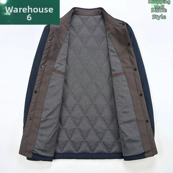 Puuvillane välisriietus keskmise vanusega meestele, krae rever, talv 2021 soojus