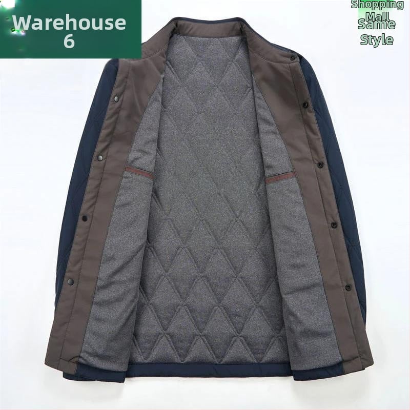 Puuvillane välisriietus keskmise vanusega meestele, krae rever, talv 2021 soojus