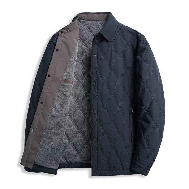 Puuvillane välisriietus keskmise vanusega meestele, krae rever, talv 2021 soojus