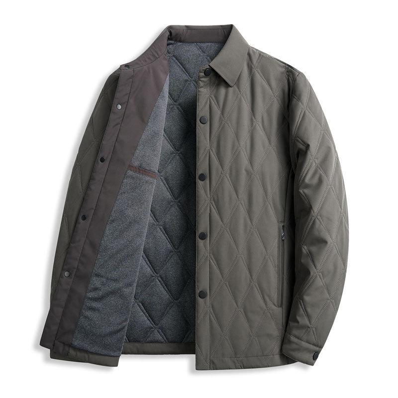 Puuvillane välisriietus keskmise vanusega meestele, krae rever, talv 2021 soojus