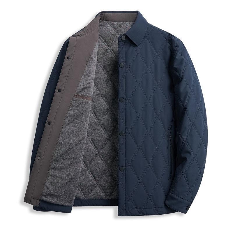 Puuvillane välisriietus keskmise vanusega meestele, krae rever, talv 2021 soojus