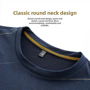 Woodpecker vyriški ilgarankiai vidiniai marškinėliai su apvaliu kaklu, 100% poliesteris, laisvas kirpimas, ruduo 2025