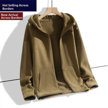 Ťažká fleecová bunda s kapucňou, zapínanie na zips, viac vreciek, voľný strih