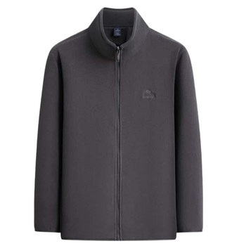 Vyrų lengvas užtrauktuku kardiganas – ilgos rankovės, pusiau aukšto kaklo apykaklė, šoninės kišenės, įprasta ilgis