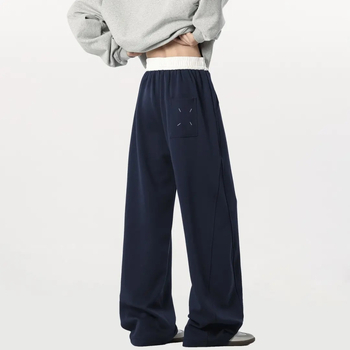 Margiela hlače od pamuka – ravni kroj, srednji pojas, zatvarač, svakodnevne hlače