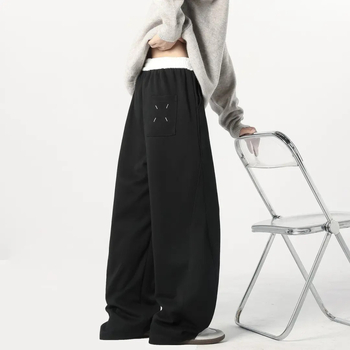 Margiela hlače od pamuka – ravni kroj, srednji pojas, zatvarač, svakodnevne hlače