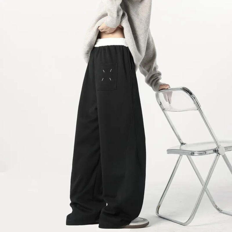 Margiela hlače od pamuka – ravni kroj, srednji pojas, zatvarač, svakodnevne hlače