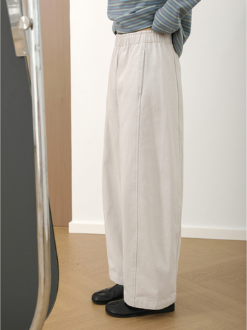 Ženske široke hlače s visokim strukom, od pamuka, tkanina, široke nogavice, duljina 9/10, elegantan gradski stil