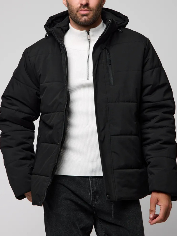 Kapuljačasta zimna jakna, širokog kroja, zatvarač, prozračna poliester tkanina, za odrasle