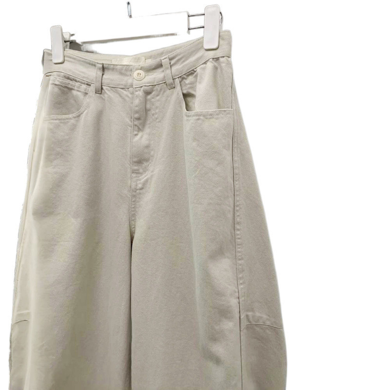 Ženske pamučne hlače s finišom četkanog materijala, korejski stil, opušten kroj za proljeće i jesen