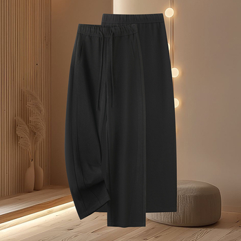Női Scimitar-stílusú magas derekú nadrág, vastag meleg gyapjú-poliészter-pamutszövet, tél 2025.