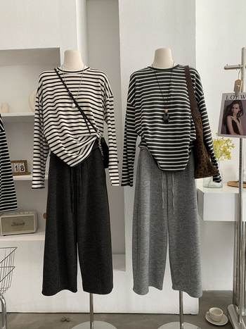 Ženske casual hlače s visokim strukom, opuštenog kroja, korejski/japanski leisure stil, mješavina pamuka i poliester 50–70%