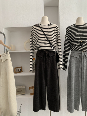 Ženske casual hlače s visokim strukom, opuštenog kroja, korejski/japanski leisure stil, mješavina pamuka i poliester 50–70%