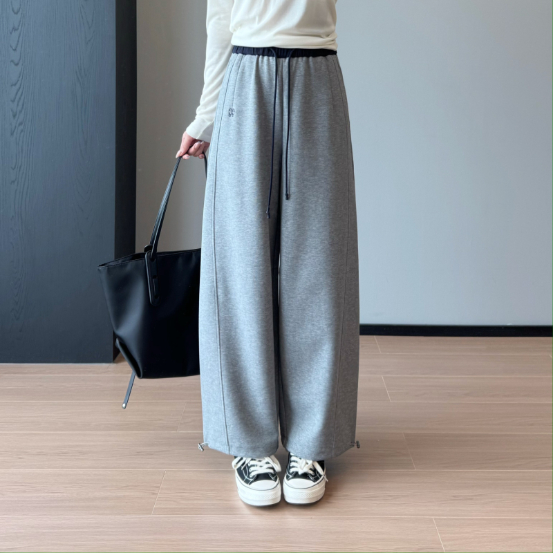 Ženske casual hlače s elastikom u struku, mješavina pamuka i poliestera (30-50% pamuka, 50-70% poliester), ravni kroj, jesen 2025