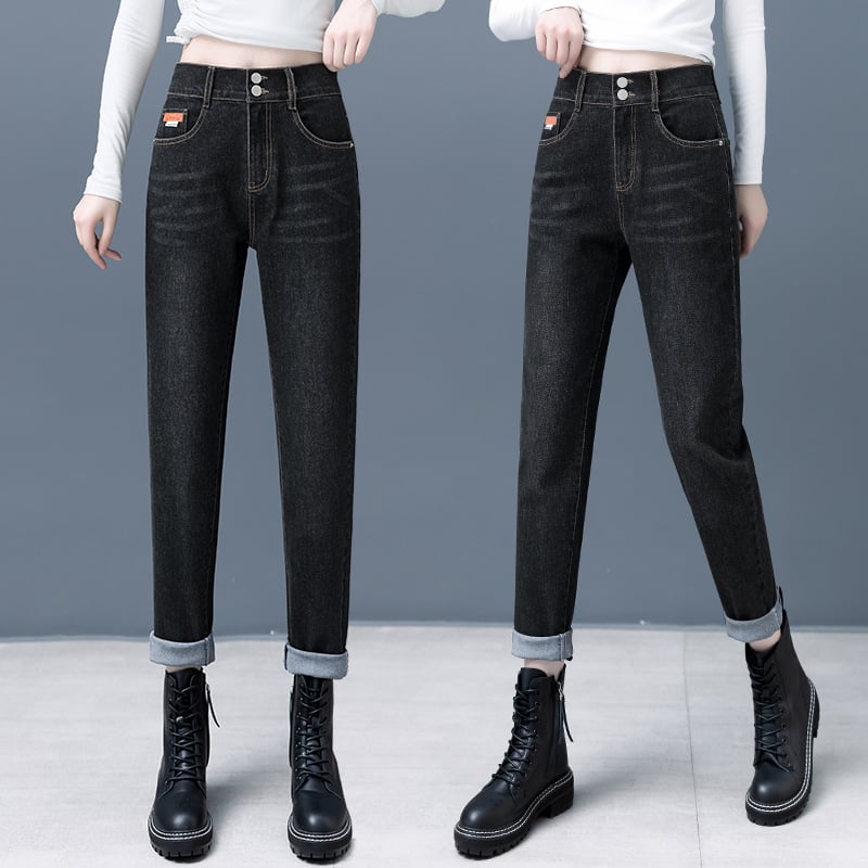 Traperice visokim strukom, straight kroj, pamuk-polyester smjesavina, mikroelastičnost, zatvarač