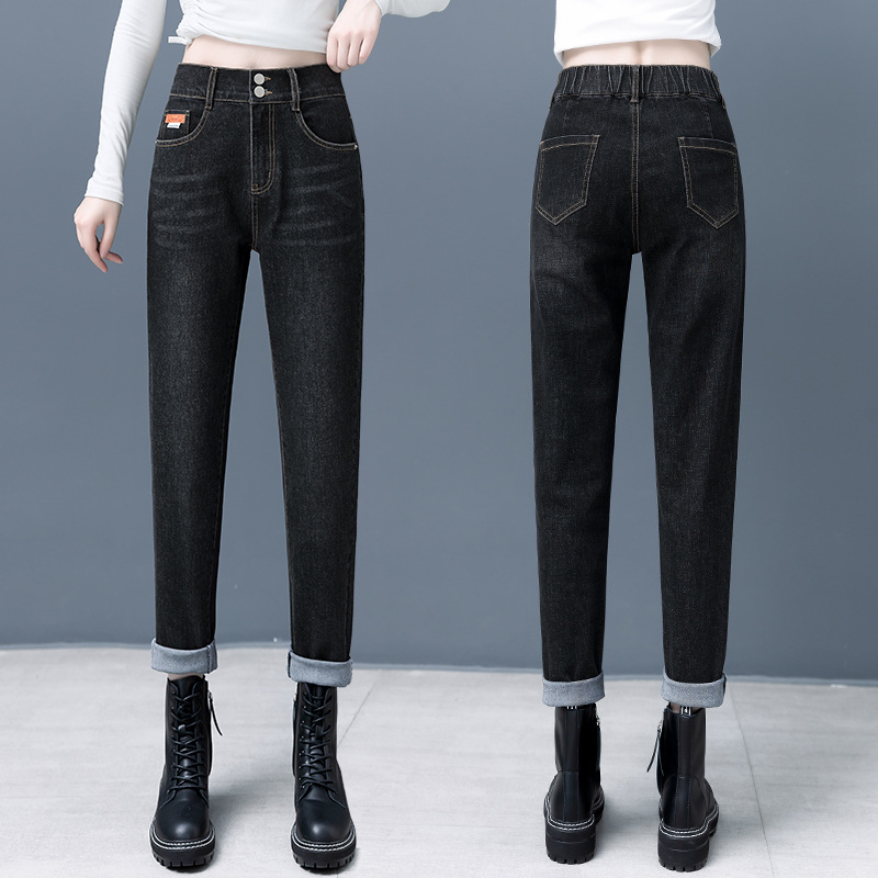 Traperice visokim strukom, straight kroj, pamuk-polyester smjesavina, mikroelastičnost, zatvarač