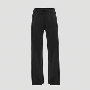 BYSU Dámske pohodlné široké nohavice s ribovanou textúrou, stredný pás, zmes polyester-spandex, 50–70% polyester, jar 2025