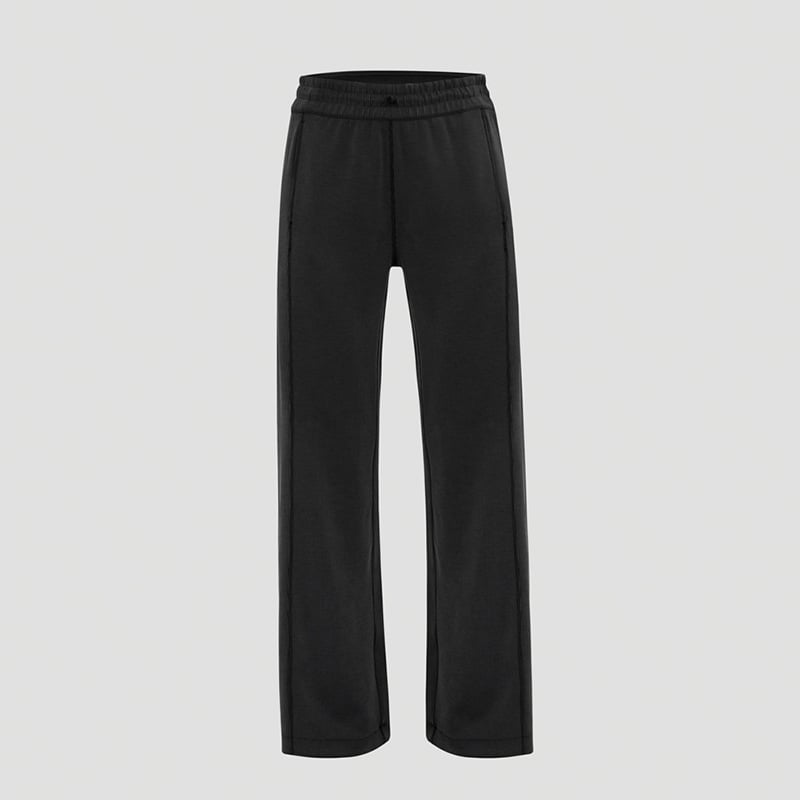 BYSU Dámske pohodlné široké nohavice s ribovanou textúrou, stredný pás, zmes polyester-spandex, 50–70% polyester, jar 2025