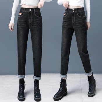 Dámske džínsy s vysokým pásom, rovný strih, mikroelasticita, zmes bavlny a polyesteru, jesenné vydanie 2025