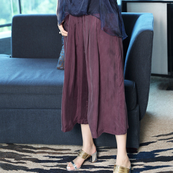 Ženske široke Capri hlače od Cupro vlakana, Capri duljina, srednji pojas, 95% Cupro, proljeće 2025 (Cupro fiber, Wide-leg, Capri cropped length, Mid-waist, 95% Cupro)