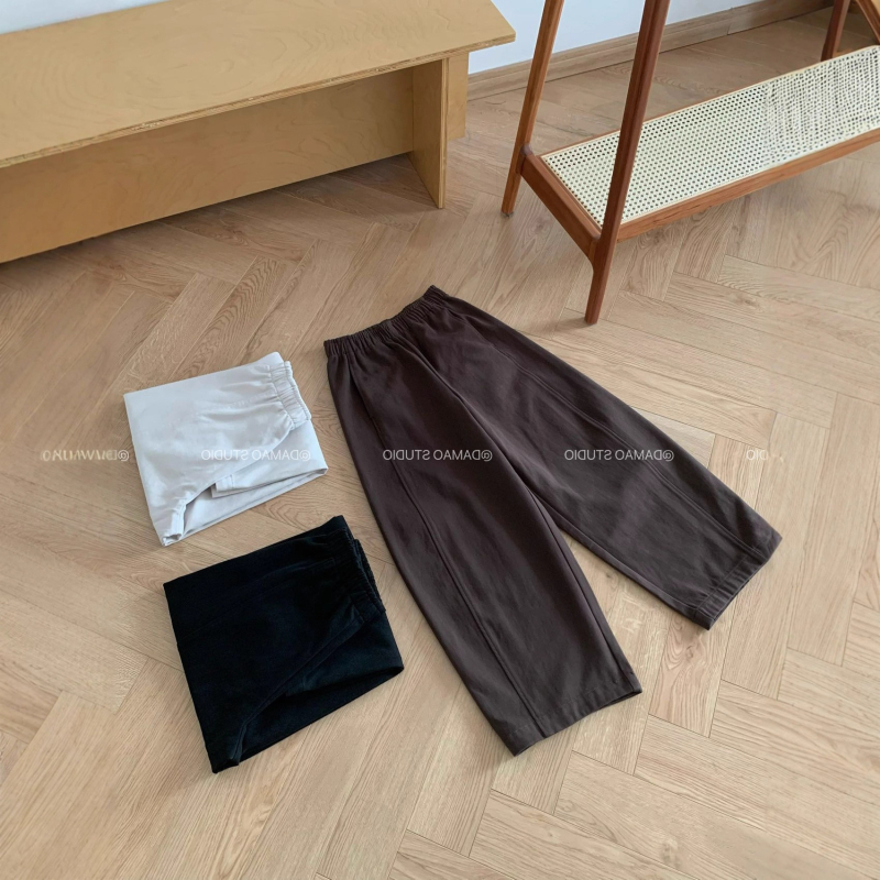 Ženske hlače od pamuka visokog struka, ravnog kroja, dužine do gležnja, gusta tkanina, casual/elegantan stil