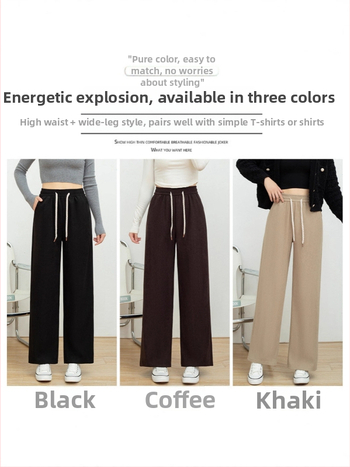 Široké nohavice s vysokým pásom, dlhé, zmes polyester–spandex, bez pokrčenia