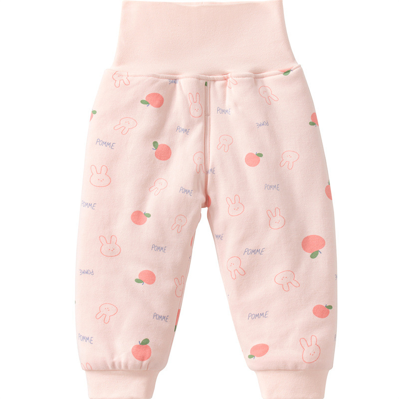 Zīdaiņu ziemas kokvilnas bikses ar kvilētu pildījumu — universālas, augsta vidukļa aizsardzība vēderam, 100% kokvilna, vecums 1–3 gadi