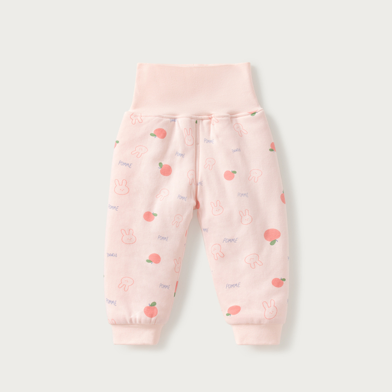 Zīdaiņu ziemas kokvilnas bikses ar kvilētu pildījumu — universālas, augsta vidukļa aizsardzība vēderam, 100% kokvilna, vecums 1–3 gadi